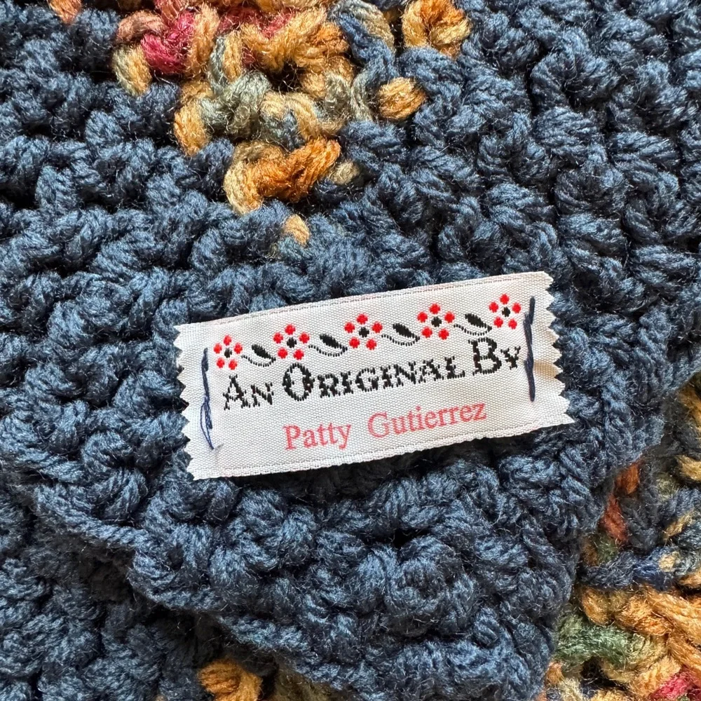 Vintage Handmade Crochet Square AFGHAN Blanket Throw Cottage Core 45x56 (app)